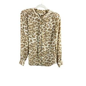 Banana Republic Women's Shear Animal Print See Thru Blouse
